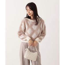 ヘアリーチェックニット  25AW