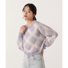 プロポーション ボディドレッシング(PROPORTION BODY DRESSING)のヘアリーチェックニット  25AW