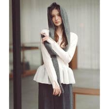 ＜ウォッシャブル＞ペプラムリブニット 25AW