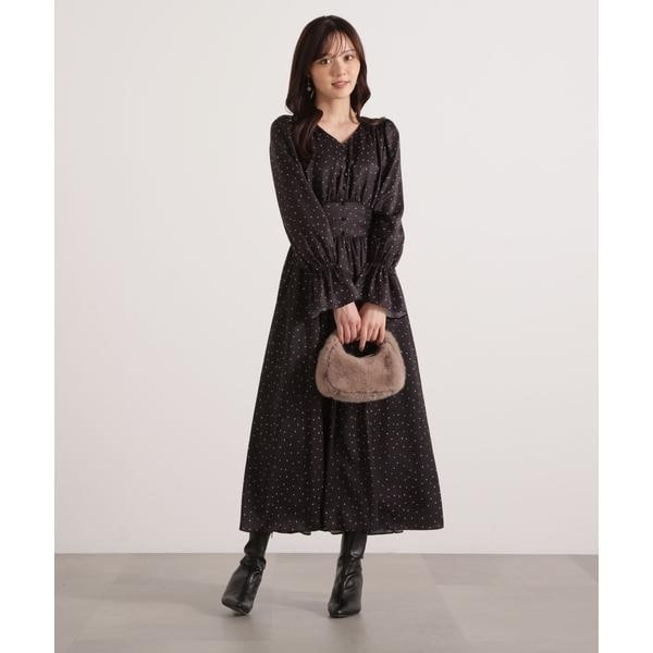 プロポーションボディドレッシング　ネイビー ボタン付きロングドレス プロポーションボディドレッシング(PROPORTION BODY DRESSING
