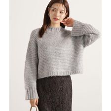 ウールブレンドスタンドカラー畔ニット 25AW