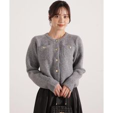 プロポーション ボディドレッシング(PROPORTION BODY DRESSING)の釦POINTウール混カーディガン 25AW