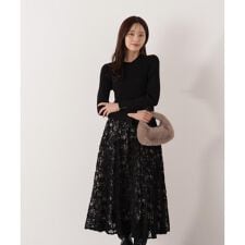 レースドッキングニットワンピース 26SS