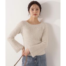 ラメフェザーボートネックニット 26SS