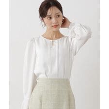 ＜ウォッシャブル＞ピンタックブラウス