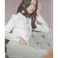 ＜ウォッシャブル／UV＞衿付き総針ニット