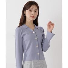 ＜ウォッシャブル／UV＞衿付き総針ニット