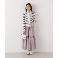 ニュアンスサテンティアードスカート　26SS