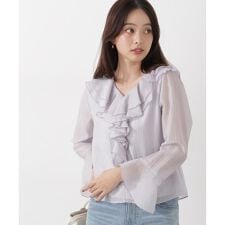 シアー楊柳ラッフルブラウス　26SS
