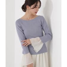 シアー切り替えスリーブニット　26SS