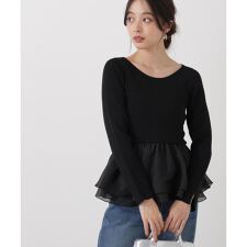 〈a／mie〉シアーペプラムリブニット　26SS