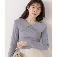 バー付きビッグ襟ニット　26SS