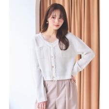 ラメ透かしニットジャケット　26SS