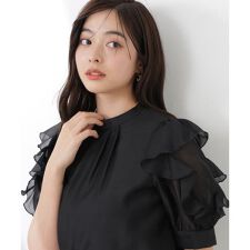 ＜ウォッシャブル＞フリルスリーブタックブラウス　26SS