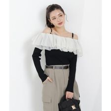 〈a／mie〉フリルリブニット　26SS