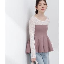 〈a／mie〉ペプラムニットビスチェ