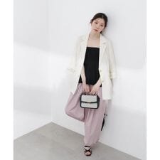 〈a／mie〉ナイロンタックパンツ