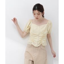 〈a／mie〉パフスリーブドロストブラウス