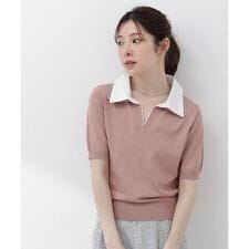 〈a／mie〉レイヤード風ポロニット 26SS