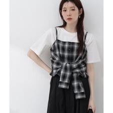 〈a／mie〉シャツビスチェ