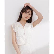 衿付きレースブラウス