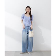 〈a／mie〉ワイドバレルパンツ