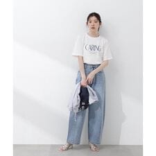 〈a／mie〉ワイドバレルパンツ