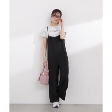 〈a／mie〉バックタックサロペット