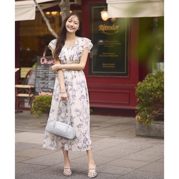 ラッフル袖花柄ワンピース 26SS | プロポーション ボディドレッシング