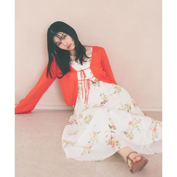 青島心さん着用＞ボタニカル花柄キャミワンピース | プロポーション