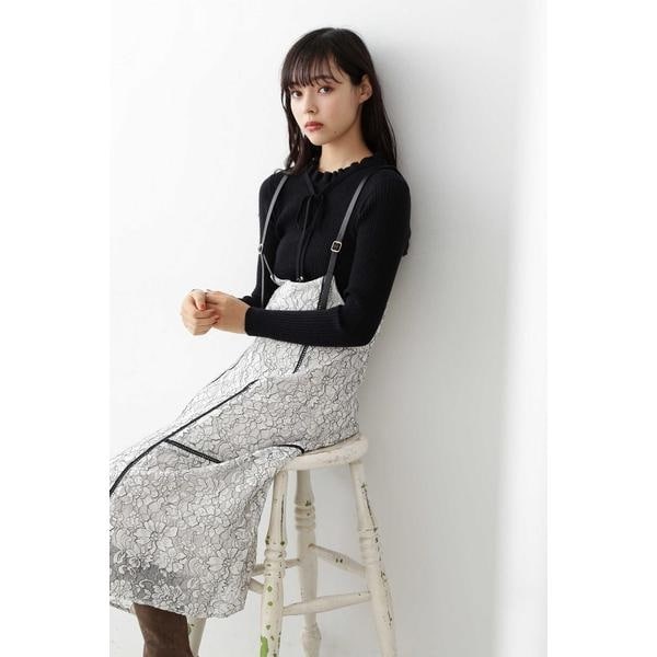 【美品】JILL BY JILLSTUART ハイウエストレースジャンスカ