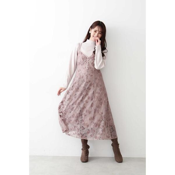 JILL by JILL STUART（ジルバイジルスチュアート）の「◇リーフモールレースキャミワンピース（ワンピース）」 - WEAR