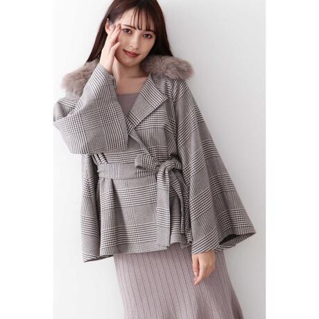 クラシカルチェック＆ヘリンボンコート | ジル バイ ジル スチュアート 