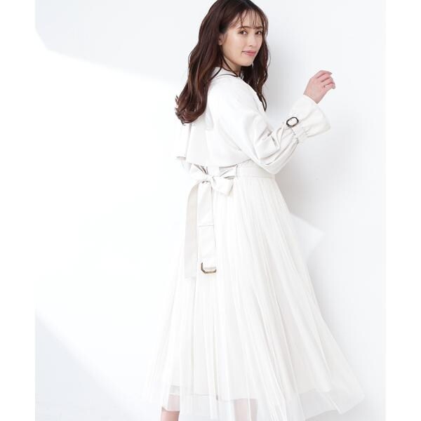 美人百花4月号掲載商品｜チュールフレアトレンチ | ジル バイ ジル