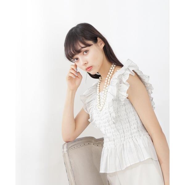 JILL by JILLSTUART シアーチェック＆ストライプブラウス JILL by JILL STUART（ジルバイジルスチュアート）の「◇シアー