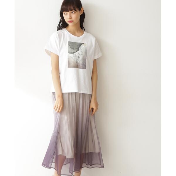  スカートとTシャツセット Tシャツ×グラデーションスカートセット | ジル バイ ジル スチュアート