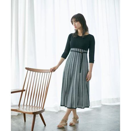 チェックプリーツニットワンピース | ジル バイ ジル スチュアート  