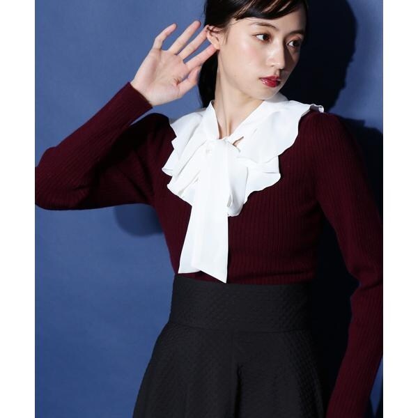 JILL BY JILLSTUART ブラウスドッキングリブニット ◇ブラウスドッキングリブニット | ジル バイ ジル スチュアート