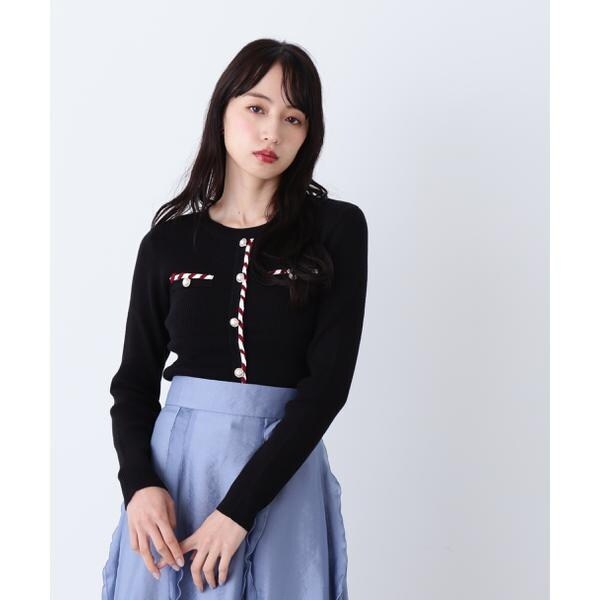 PROPORTION BODY DRESSING トリミングニットジャケット