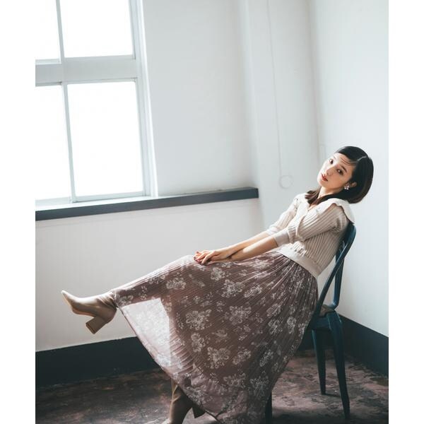 JILL by JILL STUART バイカラープリーツニットワンピース セール