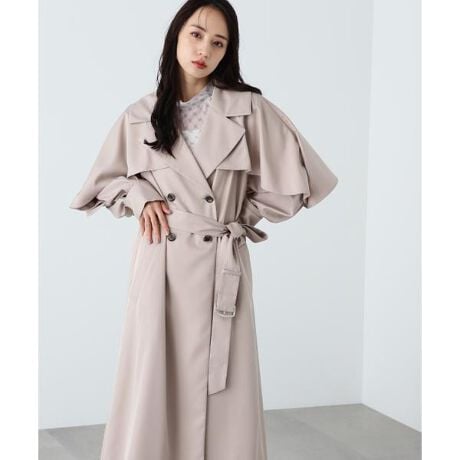 ケープフリルトレンチコート WEB限定カラー：ブライトコーラル | ジル  