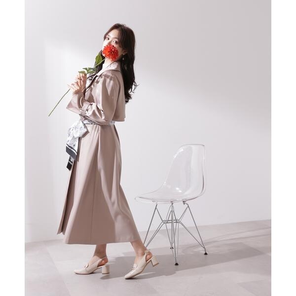 試着のみ】スカーフ付トレンチコート（JILL by JILLSTUART）
