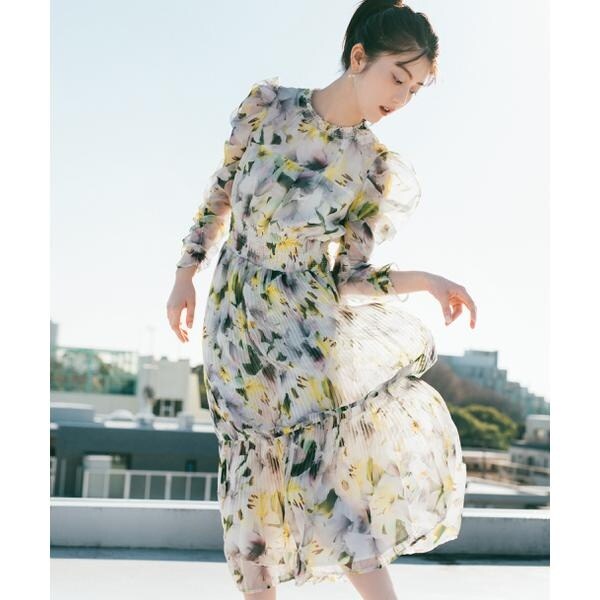 【美品】 CORCOVADO フラワープリント ワンピース フラワープリントボレロコンビキャミワンピース(マキシ・ロング