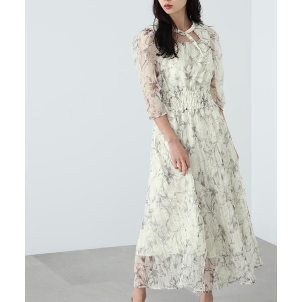 JILL by JILLSTUART リリィプリントシャーリングワンピース JILL by JILL STUART（ジルバイジルスチュアート）の「リリィ