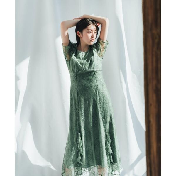 バイカラーラッフルレースドレス | ジル バイ ジル スチュアート(JILL