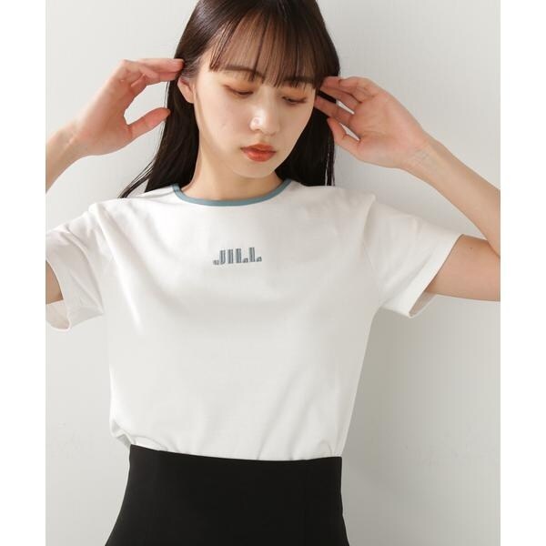 トップス JILL バイカラーパイピングシシュウロゴTシャツ | ジル バイ ジル