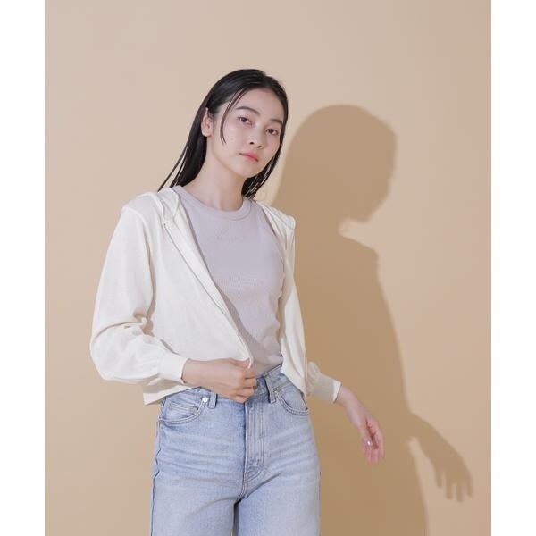 JILL by JILL STUART UV加工ロゴ刺しゅうニットパーカー ◇UV加工ロゴ刺しゅうニットパーカー | ジル バイ ジル