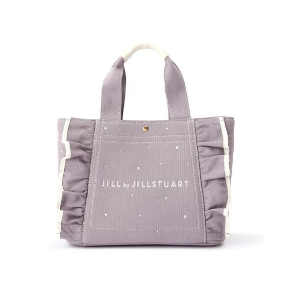 ジルバイジルスチュアート ビジュー フリル トート グレー 新品 タグ付 ビジューフリルトート | JILL by JILL STUART（ジル バイ ジル