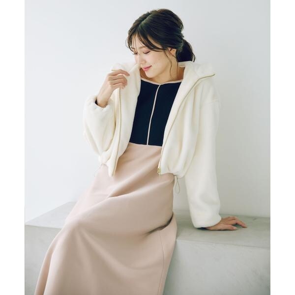 バイカラー総針フレアニットワンピース | ジル バイ ジル スチュアート