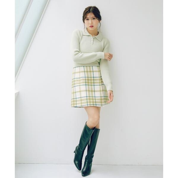 COURREGES クレシュ ハックル シッフ ヒニル ミニスカト レザーバックルコーデュロイミニスカート | ファッション通販